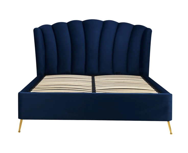 Como Blue Ottoman Bed Frame